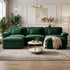 TTGIEET Chenille Cloud Couch U-Shaped, 3-Seat Sofa with Two Movable Ottomans, Oversized Sectional Couch for Living Room