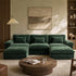 TTGIEET U-Shaped Sectional Sofa, 3-Seat Cloud Couch with 2 Reversible Ottomans, Oversized Chenille Sofa for Living Room