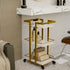 TTGIEET Esthetician Cart with Wheels, 3-Tier Salon Rolling Trolley, Spa Beauty Storage Cart, White & Gold