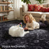 TTGIEET Persian Vintage 8x10 Floral Area Rug, Scalloped Washable Non Slip Stain Resistant Large Carpet for Standard Living King Bedroom Dining Office