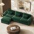 TTGIEET L-Shaped Sectional Sofa, 3-Seat Cloud Couch with Movable Ottoman, Oversized Chenille Sofa for Living Room
