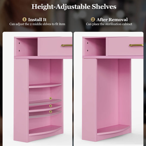 Paddie Nail Desk, built-in dust collector, multi-drawers