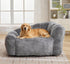 TTGIEET Dog Sofa Couch Bed for Medium, Large Dogs, 51" Pet Sofa with Faux Fur Fabric, Comfortable Pet Couch with Backrest and Armrests