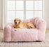 TTGIEET Dog Sofa Couch Bed for Medium, Large Dogs, 51" Pet Sofa with Faux Fur Fabric, Comfortable Pet Couch with Backrest and Armrests