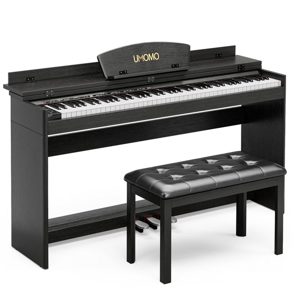 TTGIEET 88-Key Upright Digital Piano with Bench, Full-Size Electric Keyboard with Stand and 3 Pedals, Headphone Jack