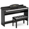 TTGIEET 88-Key Upright Digital Piano with Bench, Full-Size Electric Keyboard with Stand and 3 Pedals, Headphone Jack