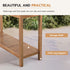 TTGIEET 46in Wooden Patio Console Table with 2-Shelf, Indoor Outdoor Dining Table Buffet Bar Storage for Backyard, Balcony, Poolside,Entryway (Brown)