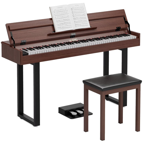 UMOMO 88 Weighted Key Digital Piano with Metal Stand, Beginner Keyboard Piano with Piano Bench, Full Size Heavy Hammer Weighted Action Electric Piano Keyboard with USB MIDI