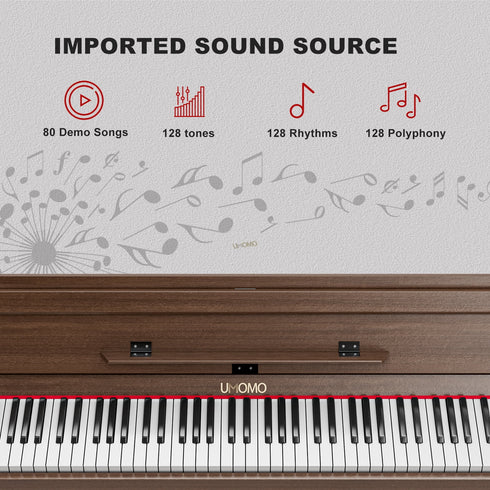 UMOMO 88 Weighted Key Digital Piano with Duet Piano Bench, Beginner Keyboard Piano Full Size Heavy Hammer Weighted Action Electric Piano Keyboard with USB MIDI
