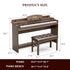 TTGIEET 88-Key Upright Digital Piano with Bench, Full-Size Electric Keyboard with Stand and 3 Pedals, Headphone Jack