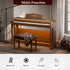 UMOMO U-732 88 Weighted Key Digital Piano with Adjustable Light, Hammer Action Electric Piano with Piano Stand, Full Size Electronic Piano Keyboard for Beginner, Adults, Brown