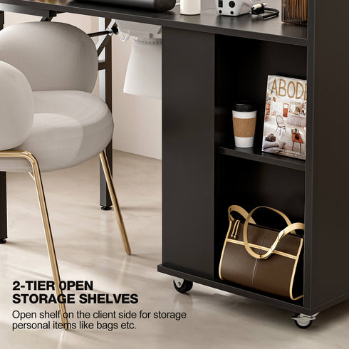 Upgraded! Paddie Foldable Nail Table with Storage
