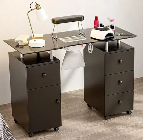 Mesa de manicura con tapa de cristal Paddie