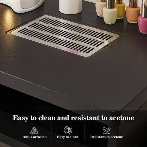 Paddie Nail Table with Built-in Dust Collector, visible light