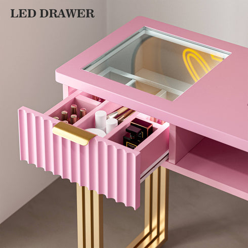 Paddie Nail Table with Built-in Dust Collector, visible light
