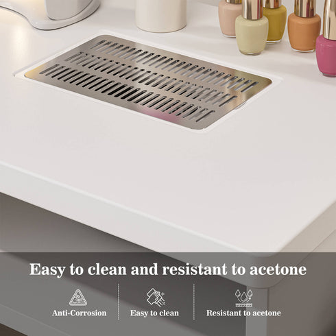 Paddie Nail Table with Built-in Dust Collector, visible light