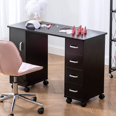 Paddie Manicure Table, 4 drawers, 2-tier cabinet