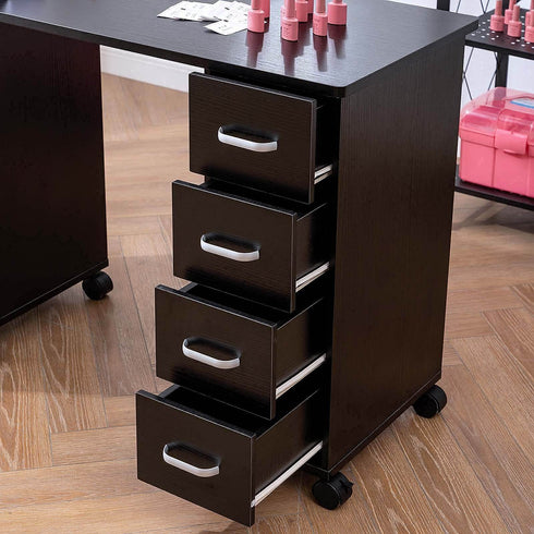 Paddie Manicure Table, 4 drawers, 2-tier cabinet