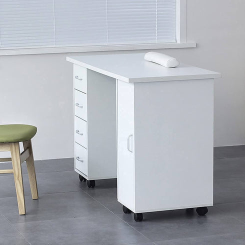 Paddie Manicure Table, 4 drawers, 2-tier cabinet