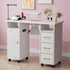 Paddie Marble Nail Table, removable drawers, dust collector