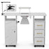 Paddie Marble Nail Table, removable drawers, dust collector