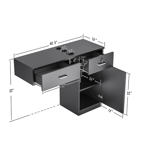 Paddie Wall Mount Salon Cabinet