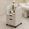 TTGIEET Pedicure Cart with Glass Shelf, 2 Drawers & Casters for Nail Tech