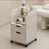 TTGIEET Pedicure Cart with Glass Shelf, 2 Drawers & Casters for Nail Tech