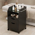 TTGIEET Pedicure Cart with Glass Shelf, 2 Drawers & Casters for Nail Tech