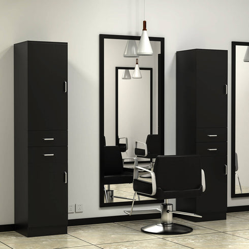 Paddie Wall Mount Barber Station, large cabinets