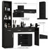 TTGIEET Barber Salon Station Wall Mount Hair Styling Salon Equipment Set Beauty Spa Furniture Set, Lockable Left Shelf, Mirror not Included